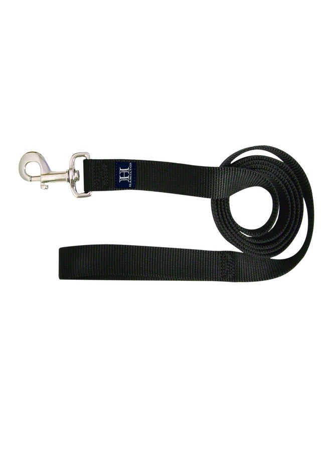 هاميلتون طوق كلاب فاخر سميك من النايلون من هاميلتون مزود بمشبك دوار، مقاس 1 بوصة × 6 أقدام، أسود - Image 1